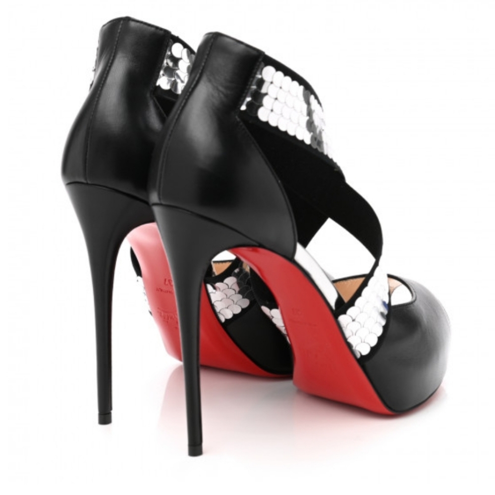New CHRISTIAN LOUBOUTIN Kid Sequin Xiletta 120 Disco Ball In Size 40.5